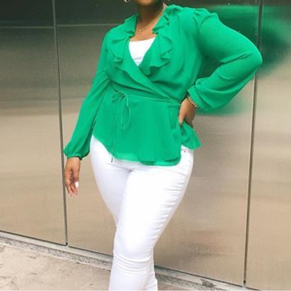 EUC wrap blouse
